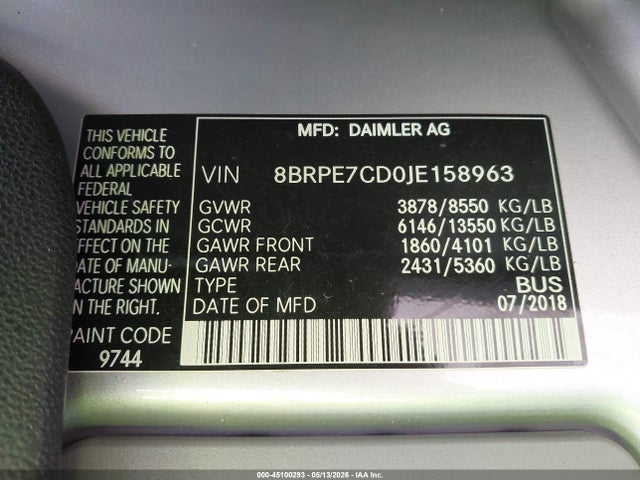 Mercedes-Benz Sprinter 2500 Standard Roof V6
