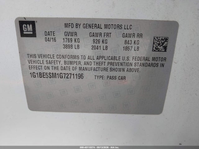 Chevrolet Cruze Lt Auto