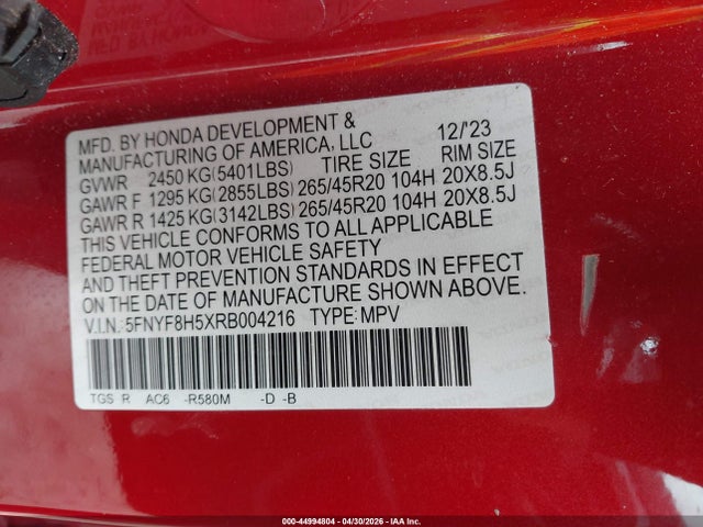 Honda Passport Awd Ex-l