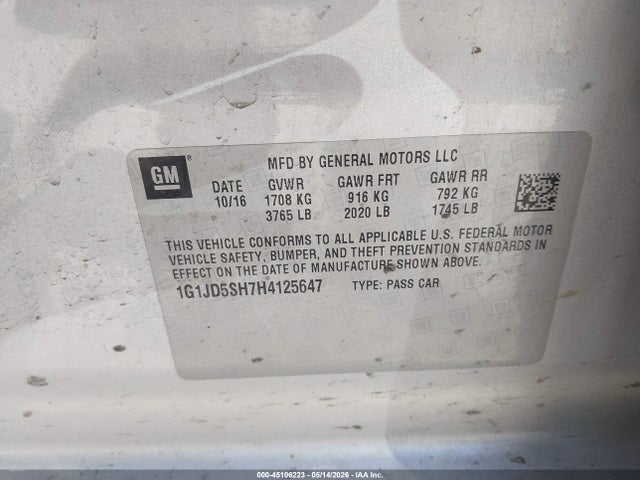 Chevrolet Sonic Lt Auto