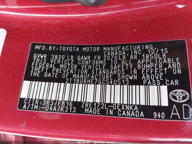 Toyota Corolla Le