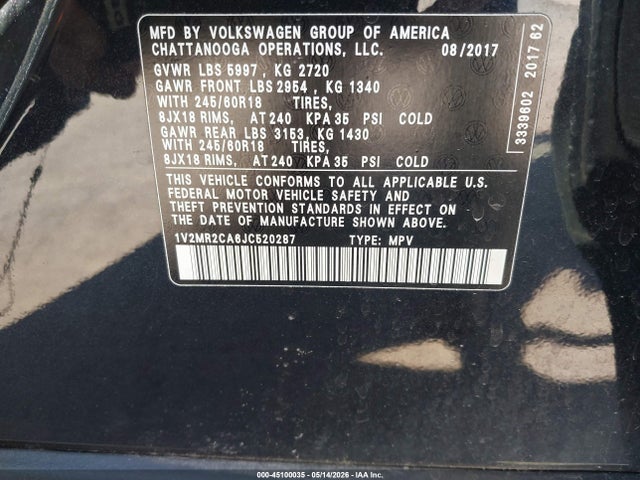 Volkswagen Atlas 3.6l V6 Sel