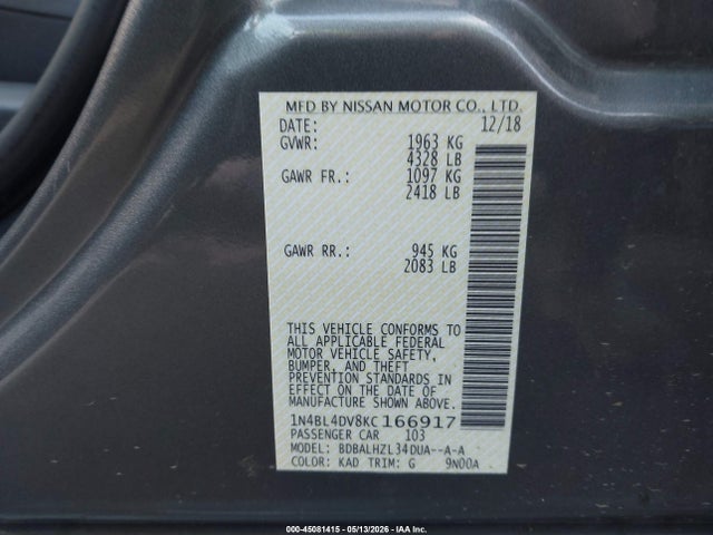 Nissan Altima 2.5 Sv