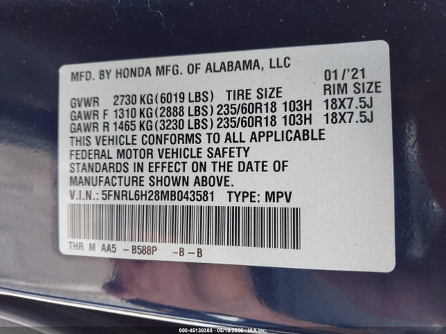 Honda Odyssey Lx