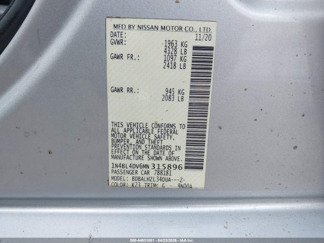 Nissan Altima Sv Fwd