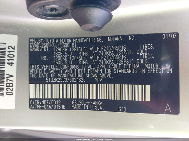 Toyota Sienna Ce