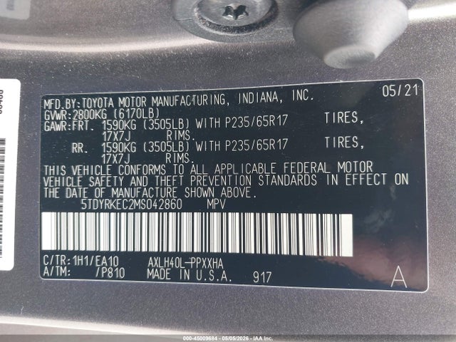 Toyota Sienna Xle
