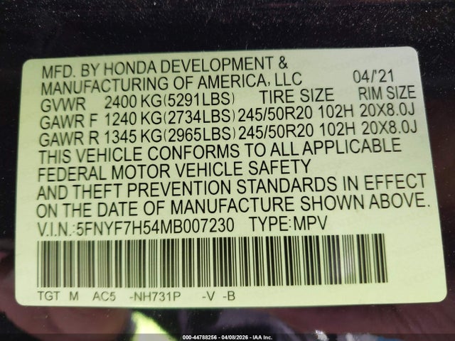 Honda Passport 2wd Ex-l