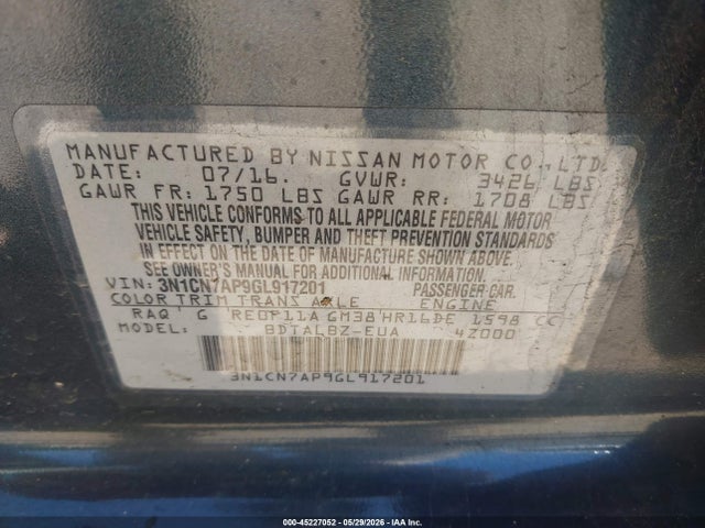 Nissan Versa 1.6 Sv