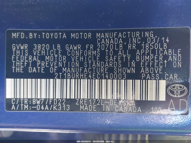 Toyota Corolla S Plus