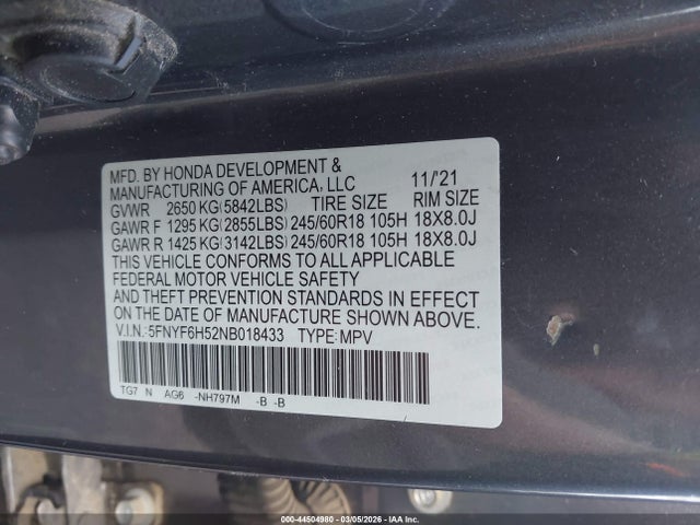 Honda Pilot Awd Ex-l
