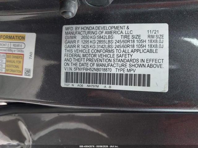 Honda Pilot Awd Ex-l
