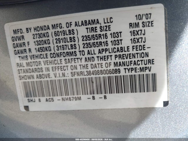 Honda Odyssey Ex