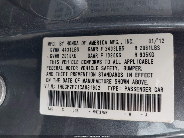 Honda Accord 2.4 Ex