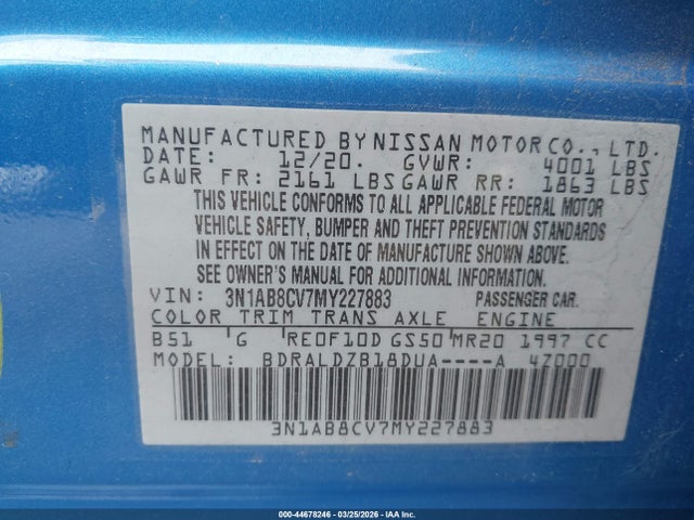 Nissan Sentra Sv Xtronic Cvt