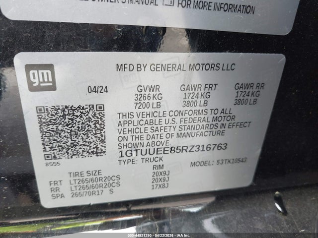 GMC Sierra 1500 4wd  Short Box At4