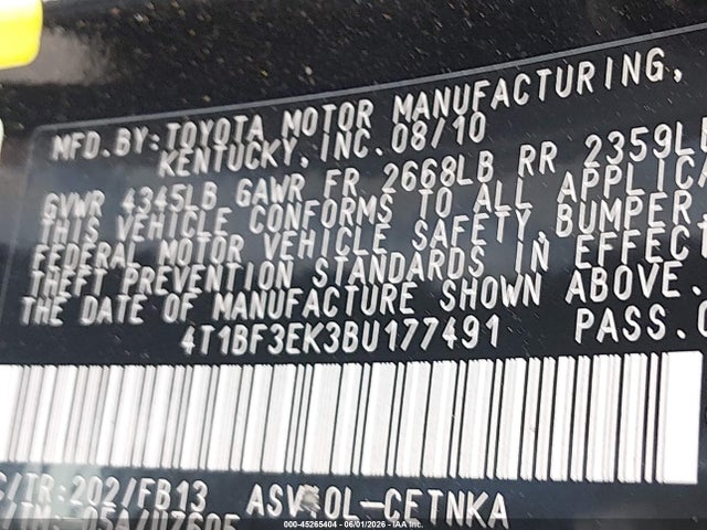 Toyota Camry Le