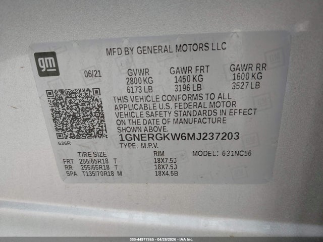 Chevrolet Traverse Fwd Lt Cloth