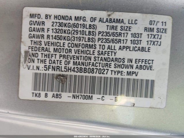 Honda Odyssey Ex