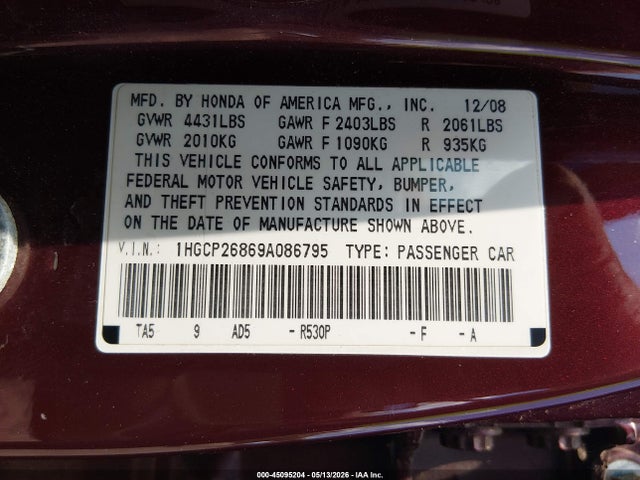 Honda Accord 2.4 Ex-l