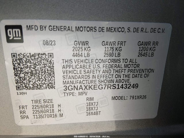 Chevrolet Equinox Fwd Lt