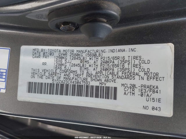 Toyota Sienna Le