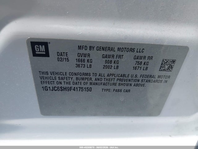 Chevrolet Sonic Lt Auto