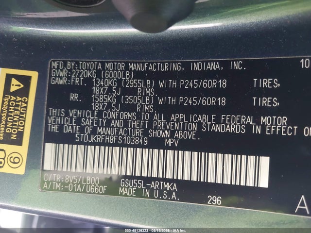 Toyota Highlander Xle V6