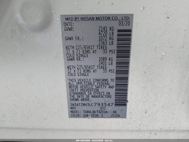 Nissan Rogue Sv Intelligent Awd