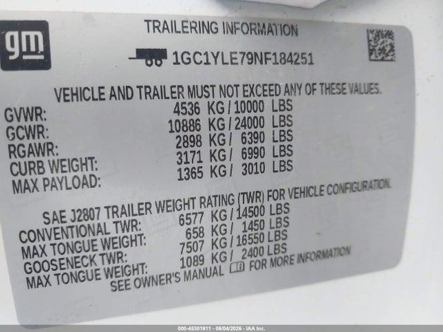 Chevrolet Silverado 2500 4wd  Long Bed Wt