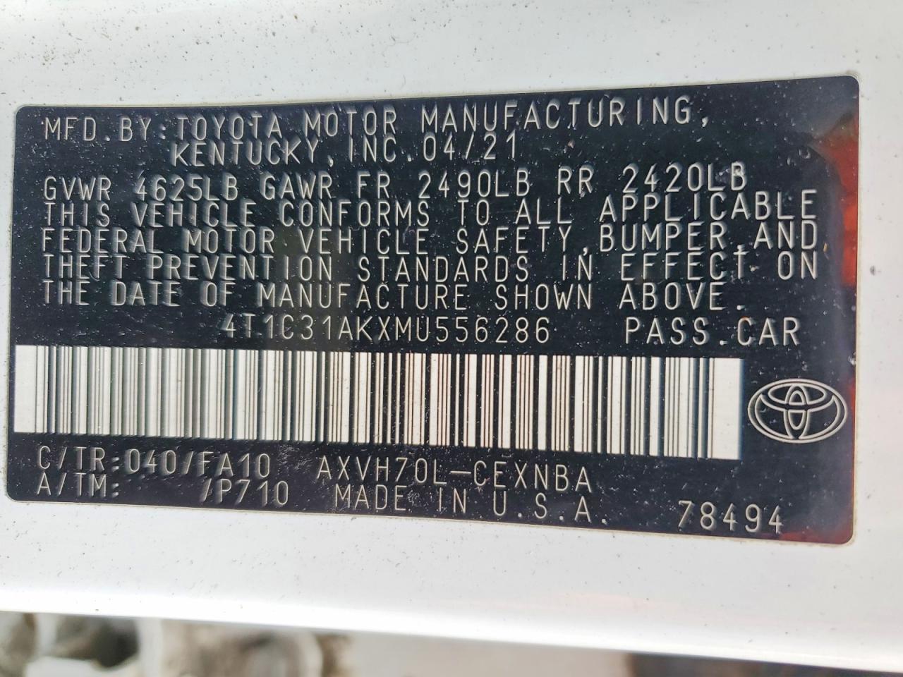 Toyota Camry Le
