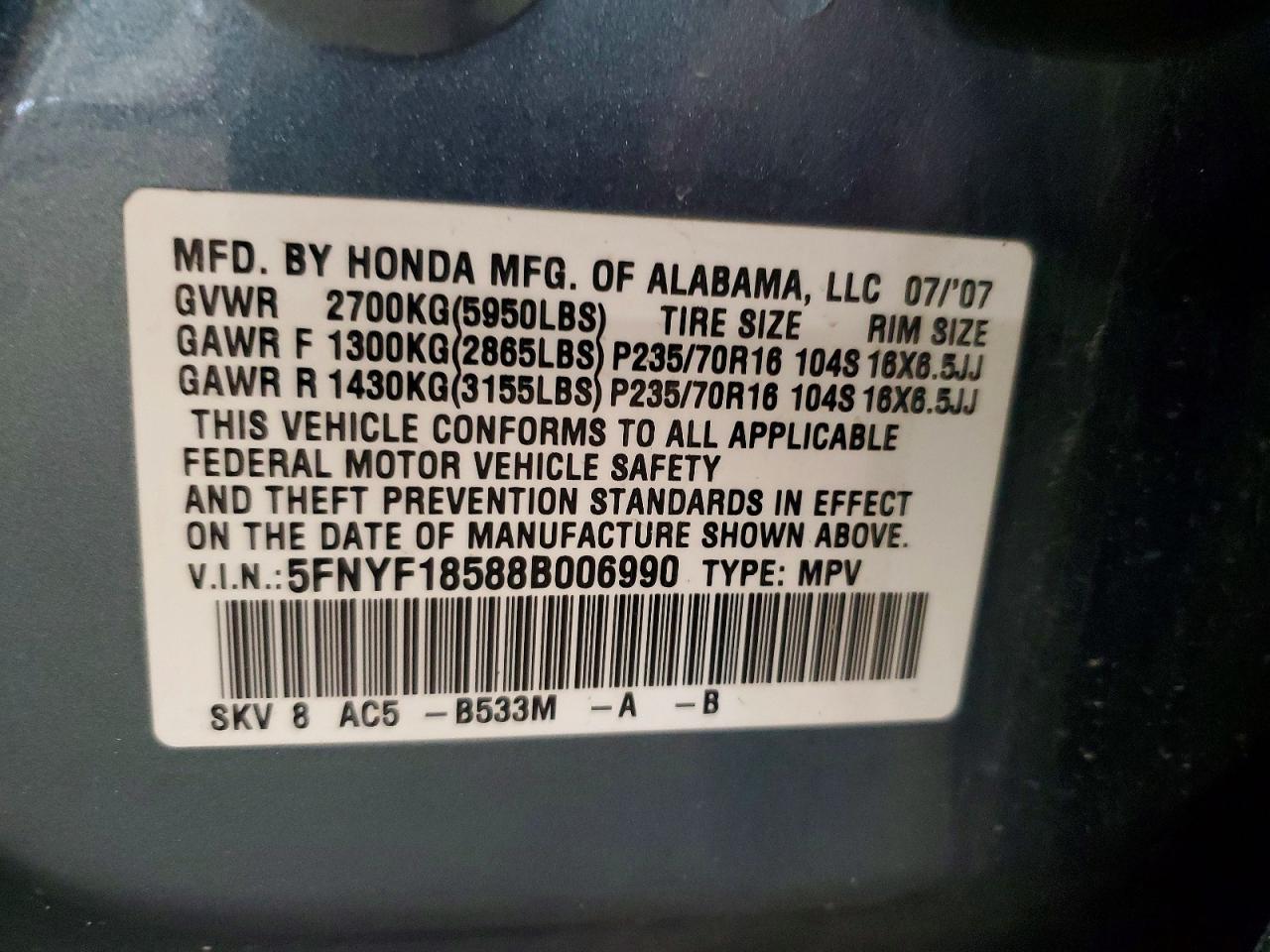 Honda Pilot Exl