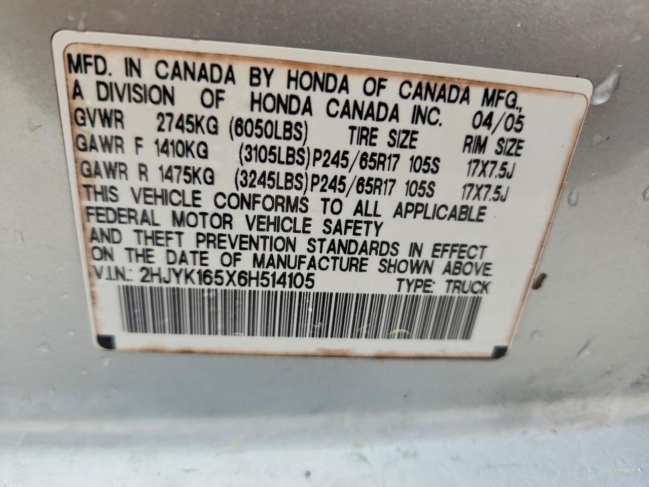 Honda Ridgeline Rtl