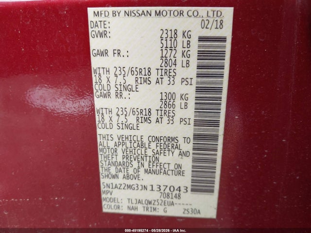 Nissan Murano Sv