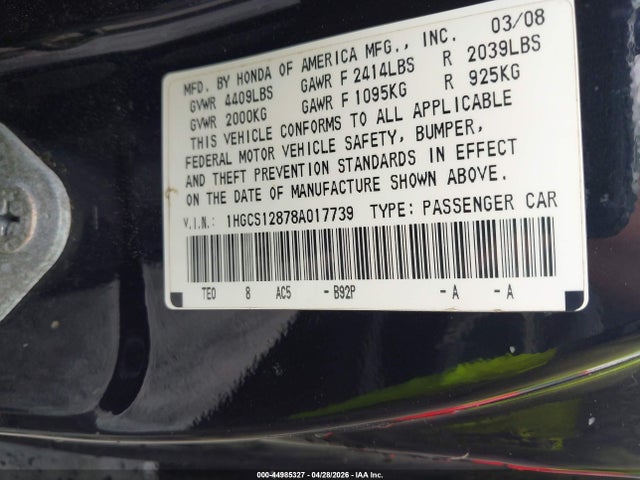 Honda Accord 2.4 Ex-l