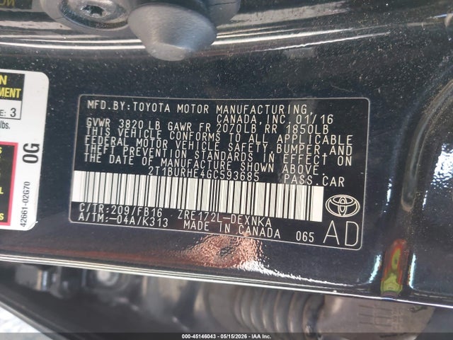 Toyota Corolla Le Plus