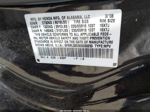 Honda Odyssey Ex-l