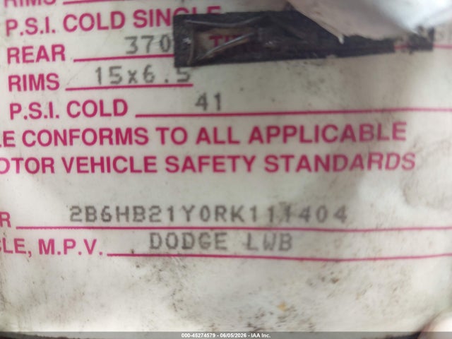 Dodge Ram Van B250