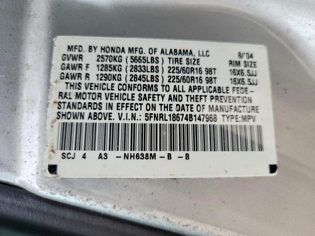 Honda Odyssey Ex