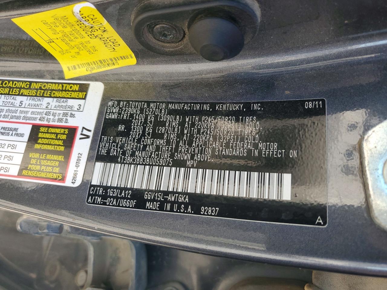 Toyota Venza Awd V6