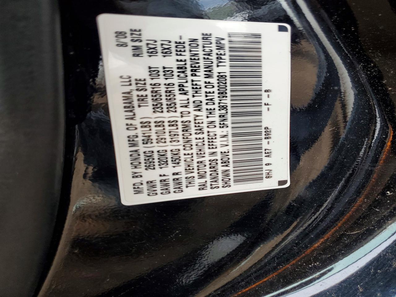 Honda Odyssey Exl