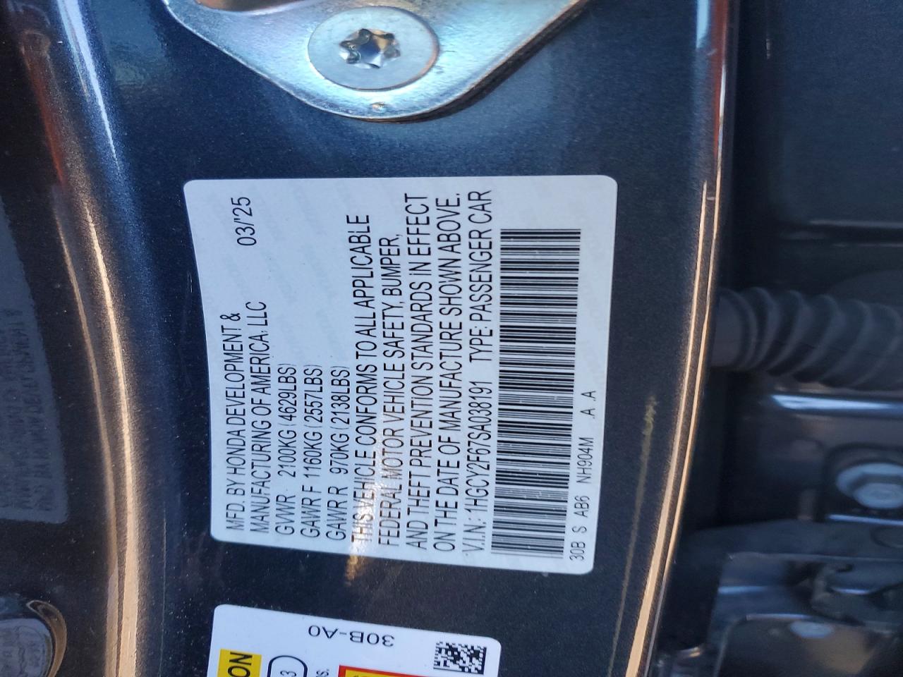 Honda Accord Hybrid Exl