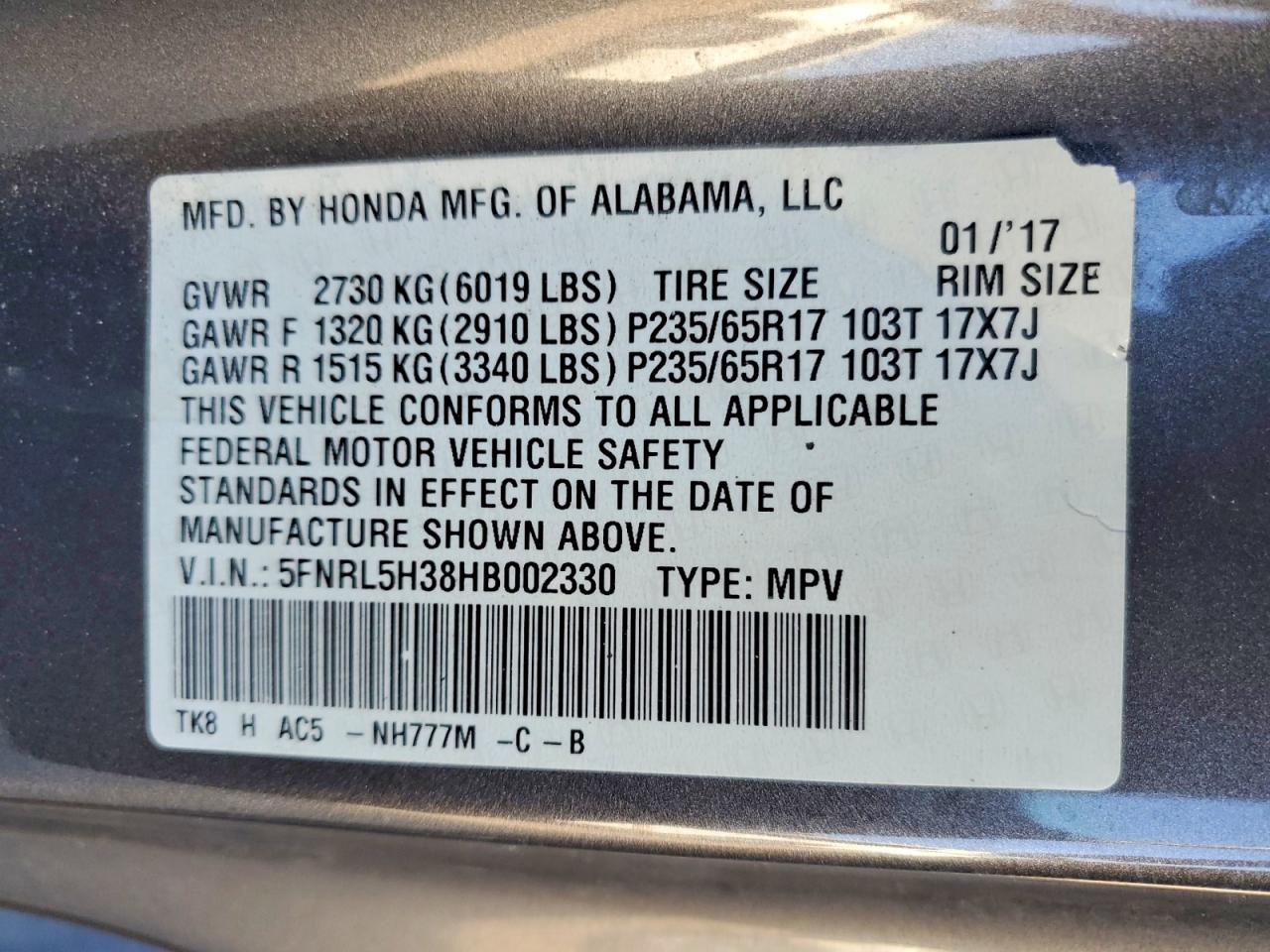 Honda Odyssey Se