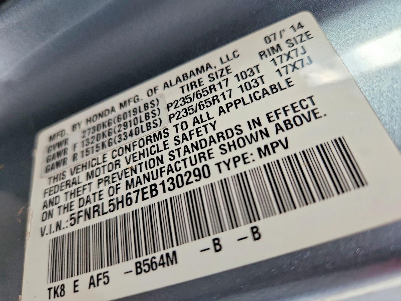 Honda Odyssey Exl