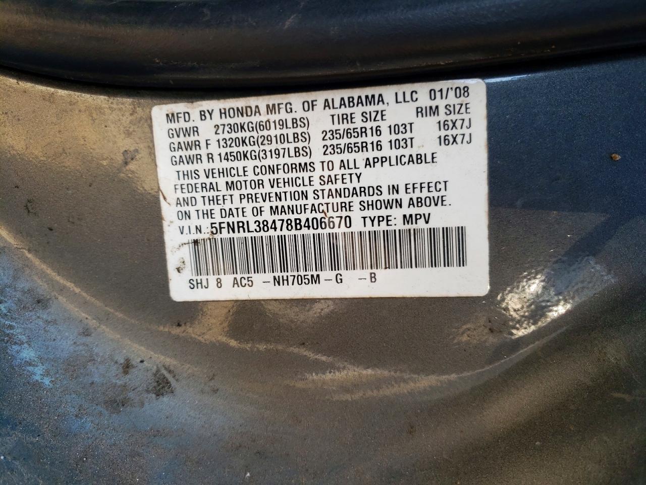 Honda Odyssey Ex