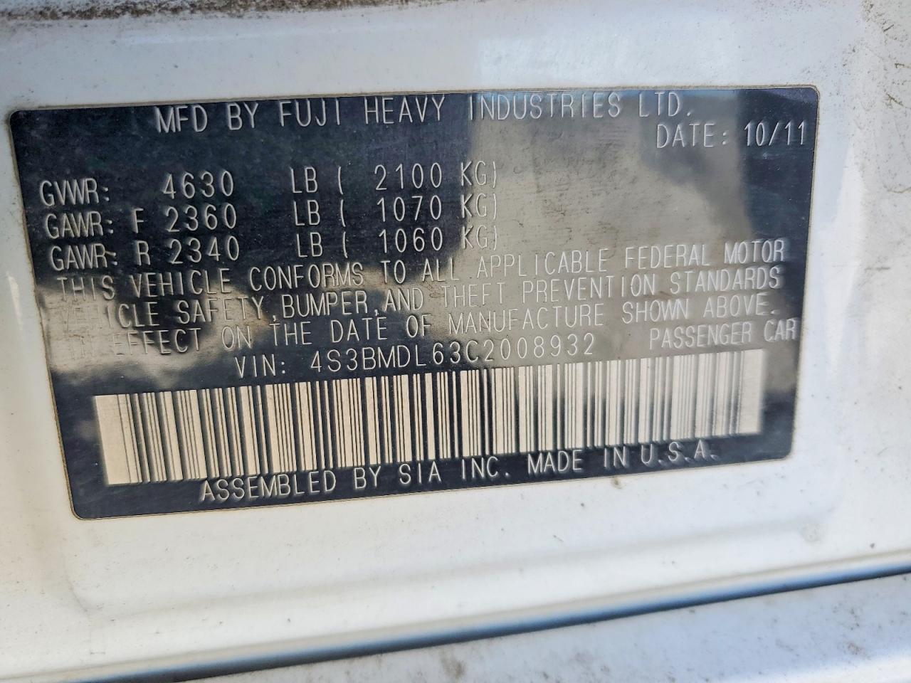 Subaru Legacy 3.6r Limited