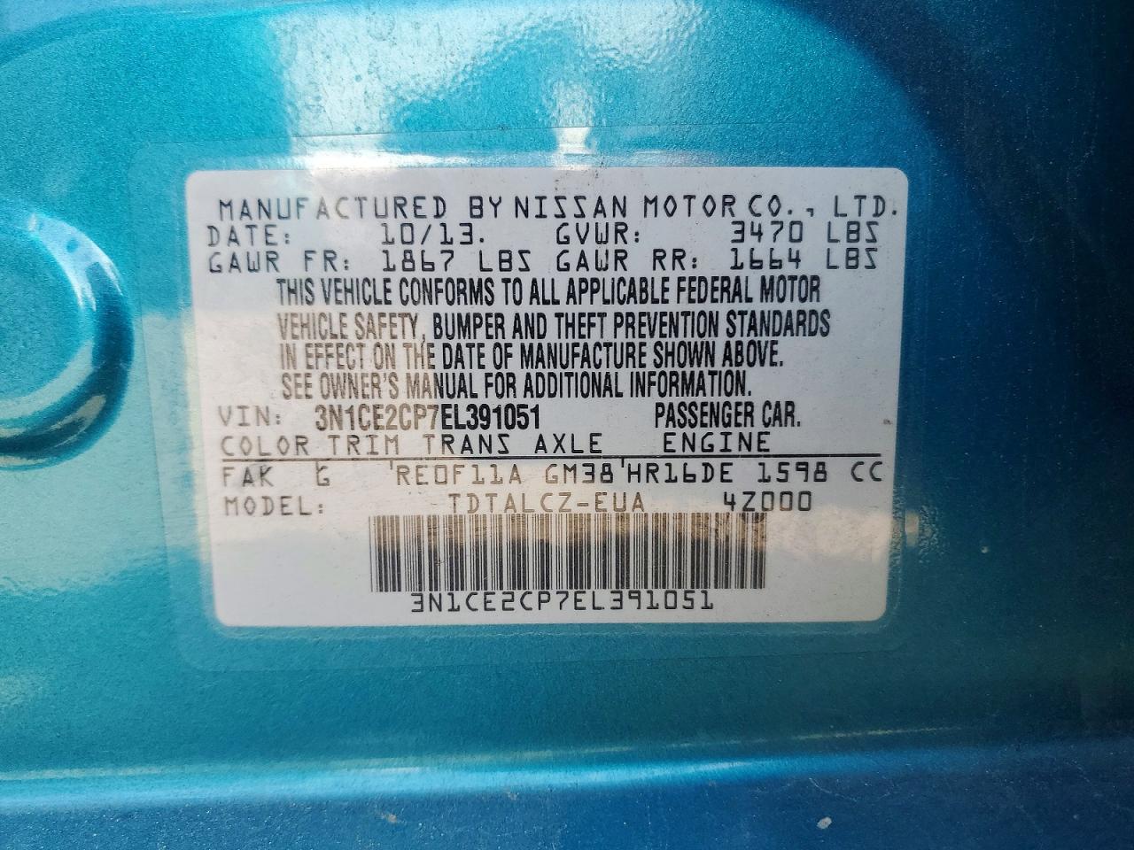 Nissan Versa S Plus