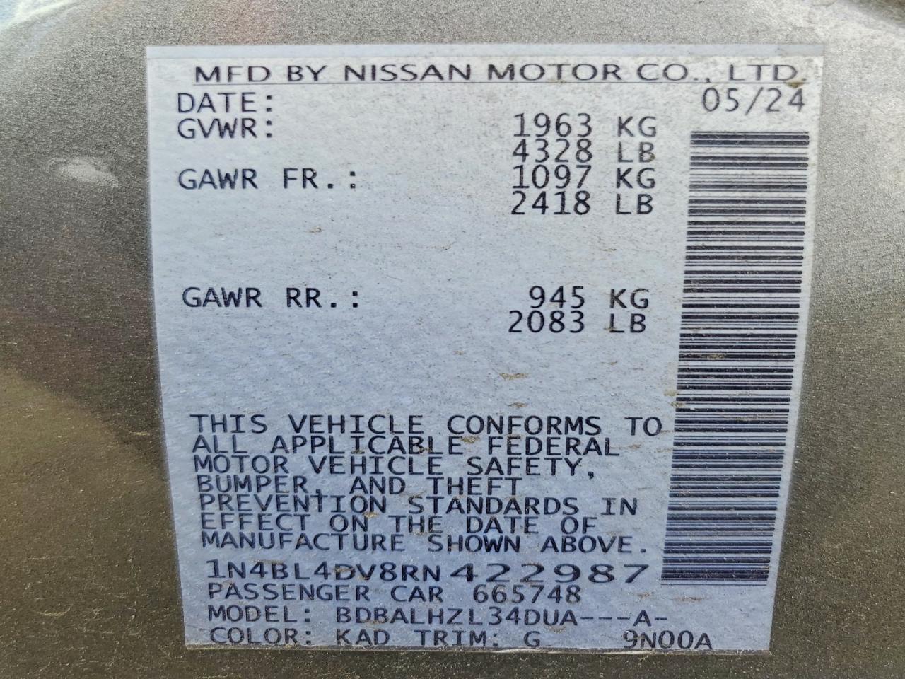 Nissan Altima Sv