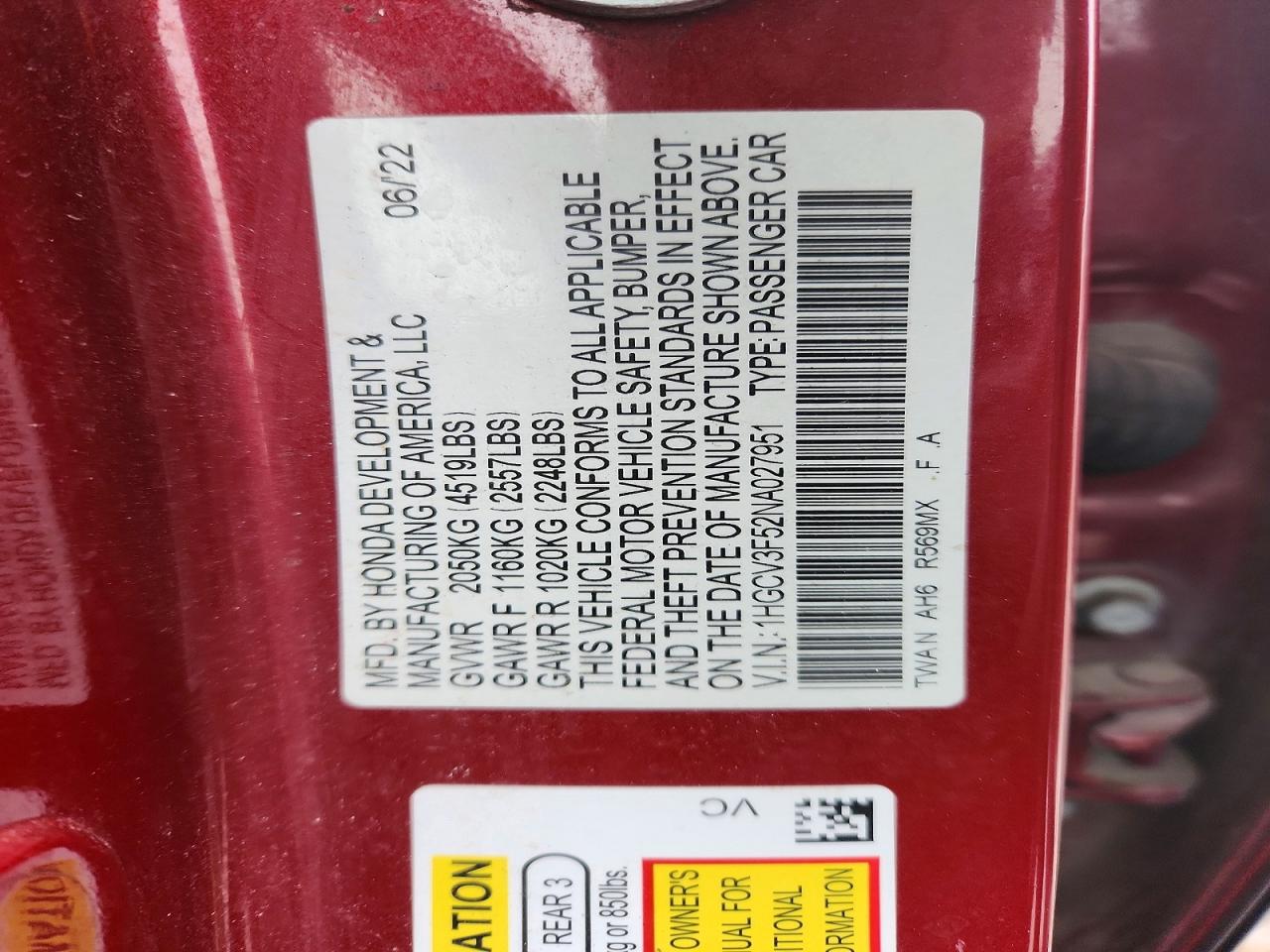 Honda Accord Hybrid Exl