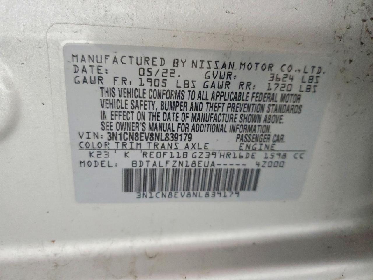 Nissan Versa Sv
